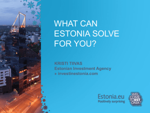 What Can Estonia Solve For Yor? Kristi Tiivas