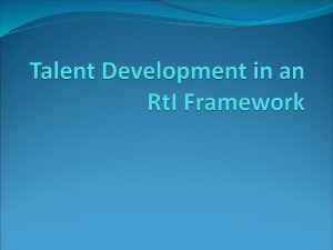Talent Development in an RtI Framework