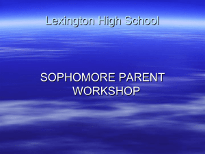 Sophomore Parent Workshop 2013