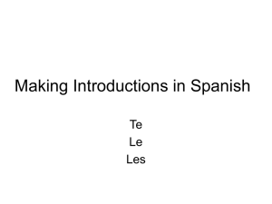 Making Introductions in Spanish