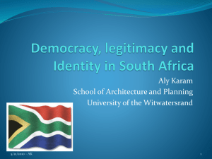 Democracy and legitimacy in South Africa