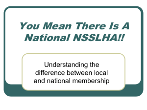 You Mean There Is A National NSSLHA