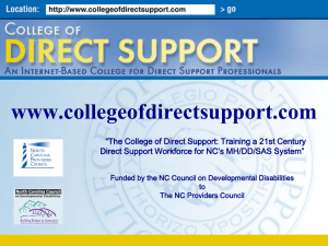 The College of Direct Support - Direct Care Workers Association of