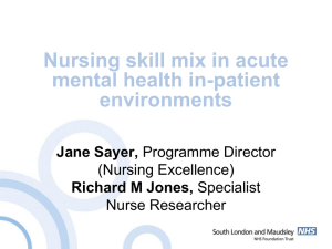 Skill Mix - SLAM - Mental Health & Learning Disability Nurse