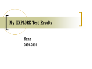 My EXPLORE Test Results