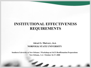 Institutional Effectiveness Requirements
