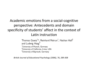 Academic emotions from a social-cognitive perspective