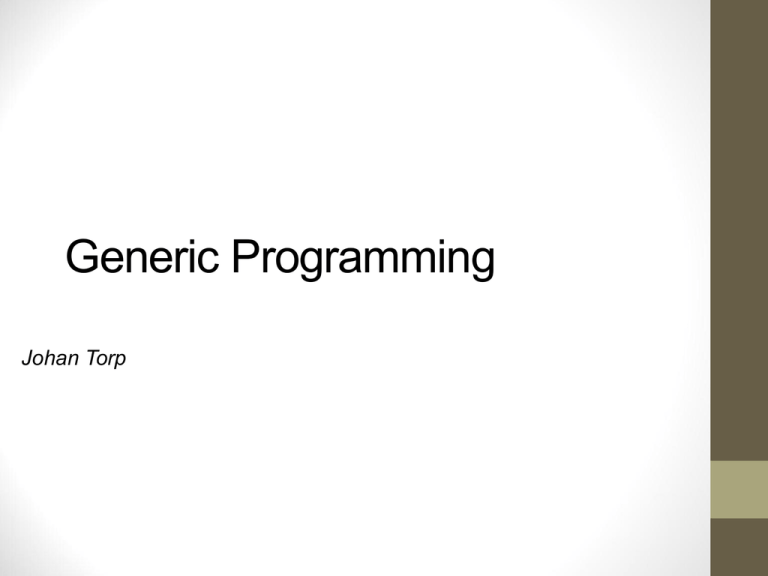 Generic programming intro