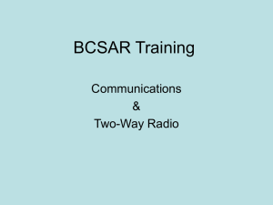 SAR Comms training