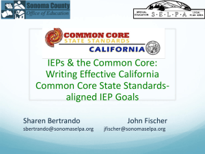 Writing Effective CCSS-Aligned IEP Goals Powerpoint presenation