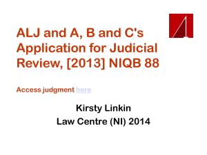 Law Centre (NI) Direct Provision & the ALJ Case in Northern Ireland