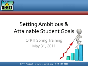 Goal Setting & LD Report Writing - OrRTI