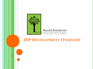 IEP Development Overview - Beyond Boundaries:Therapy For Kids