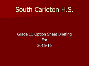 Grade 11 Presentation - South Carleton High School