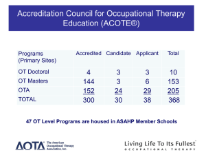 47 OT Level Programs are housed in ASAHP Member Schools