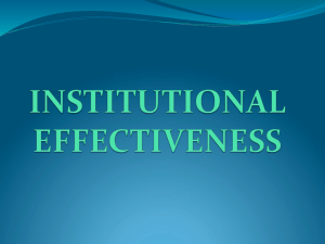 Institutional Effectiveness and Strategic Planning