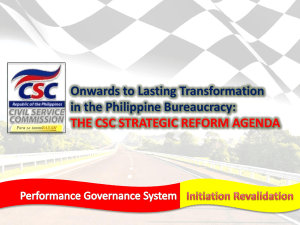 The CSC Strategic Reform Agenda