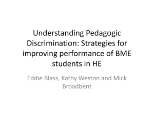 Understanding Pedagogic Discrimination: Strategies for