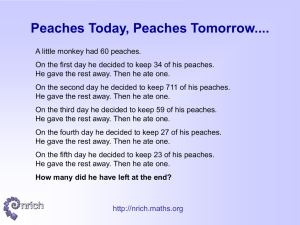 Peaches Today, Peaches Tomorrow