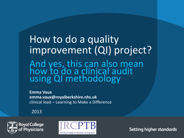 How To Do A QI Project