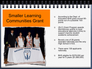 Smaller Learning Communities Grant
