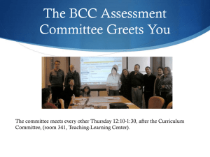 The BCC Assessment Committee Welcomes You
