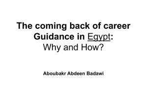 The coming back of career Guidance in Egypt: Why and