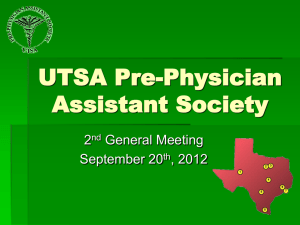 UTSA Pre-Physician Assistant Society 2nd General Fall Meeting