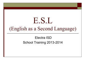 English as Second Language