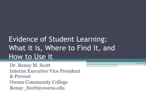 Evidence of Student Learning