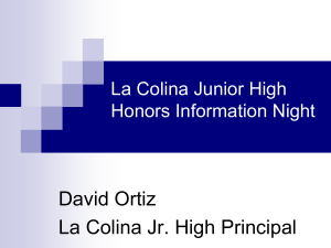 GATE Honors Info Night 2013 - La Colina Junior High School