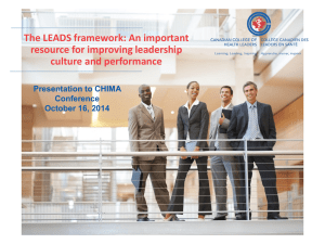 The LEADS Framework - 2014 chima conference