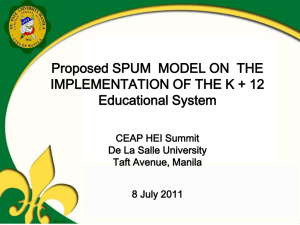 SPUM MODEL K-12_Dr. Elizabeth Ramos