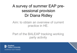 A survey of summer EAP pre-sessional provision
