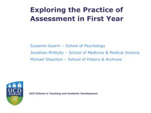Exploring the Practice of Assessment in First Year