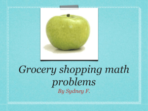Grocery shopping math problems