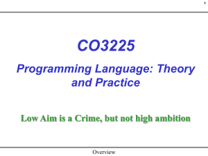 CO3225 Programming Language