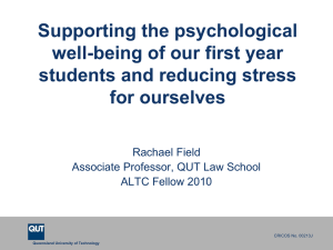 Addressing the high levels of psychological distress in law students