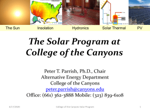 Solar Program at College of the Canyons