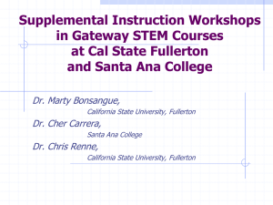 Supplemental Instruction Workshops in Gateway STEM