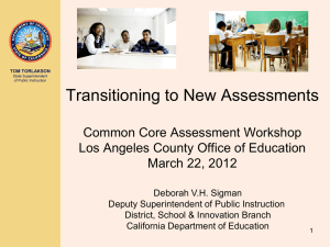 Transitioning to the SMARTER Balanced Assessments CISC