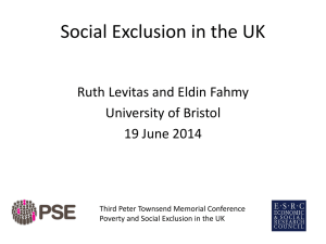 Levitas and Fahmy, Social Exclusion in the UK