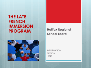 Late French Immersion Program