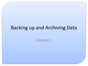 Backing up and archiving