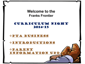 Curriculum Night - Franks Frontier