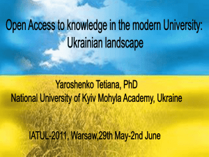 Open Access to knowledge in the modern University