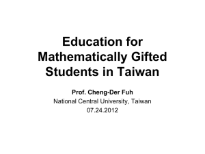 Education for Mathematically Gifted Students in Taiwan