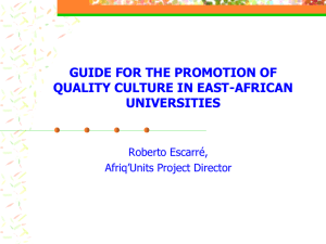 guide for the promotion of quality culture in east