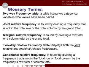 9-5 Two Way Frequency Tables