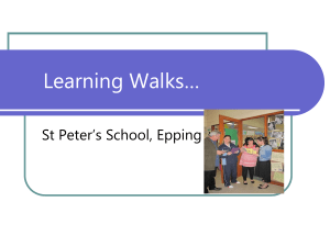 Learning Walks… - St Peter`s Learning and Teaching